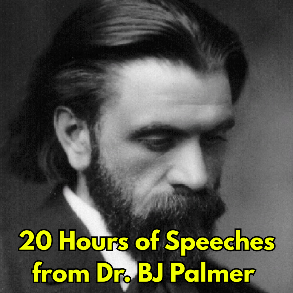 BJ Palmer Audio Collection cover, chiropractic history archive
